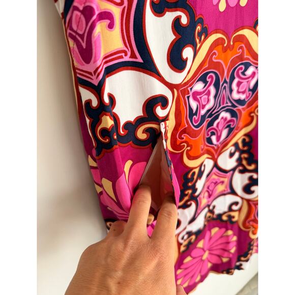 David Meister Pink Multicolor Medallion Print Sleeveless Sheath Dress Size 6 - Picture 6 of 10